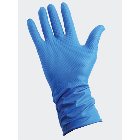 Processor12 Blue Nitrile Ambidextrous Glove, Diamond Grip, Long Cuff - Small - 480 Gloves/CS, 480PK